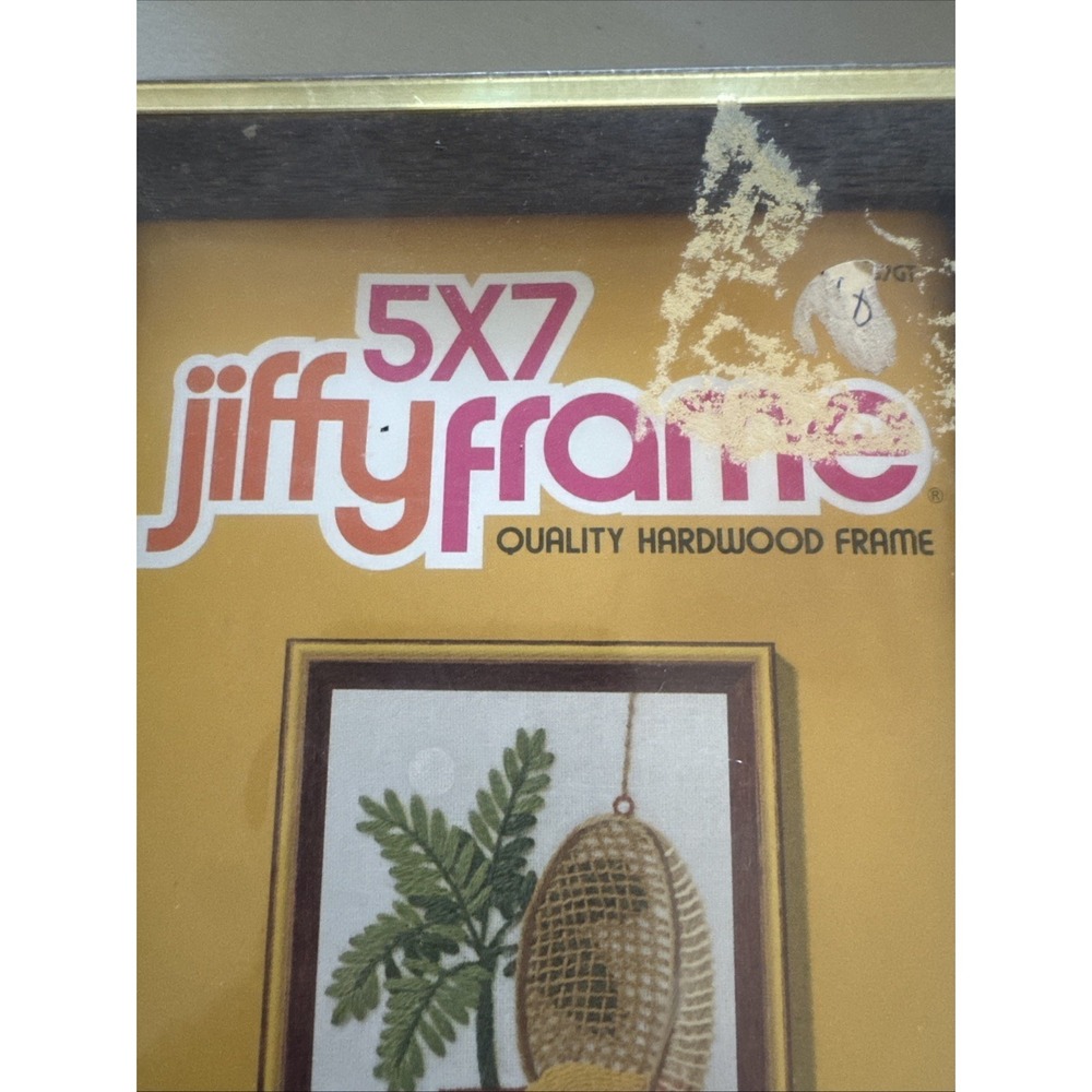 Vintage 1977 Sunset Designs Jiffy 5" x 7" Hardwood Frame Embroidery Crewel NEW - Picture 4 of 6